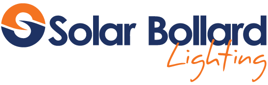 The logo for Solar Bollard showcases a circular design element with stylized text in vibrant blue and orange, capturing the product's solar-inspired essence.